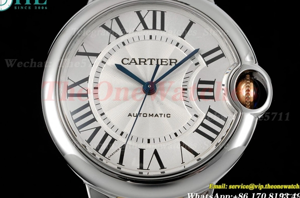 Ballon YG De Stk Bleu Wht 3KF Cartier A076 SS 36mm 0426